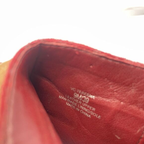 VINCE Camuto Booties Tereena Perforated Burgundy Suede Peep-Toe Women's 9 M - Picture 9 of 9